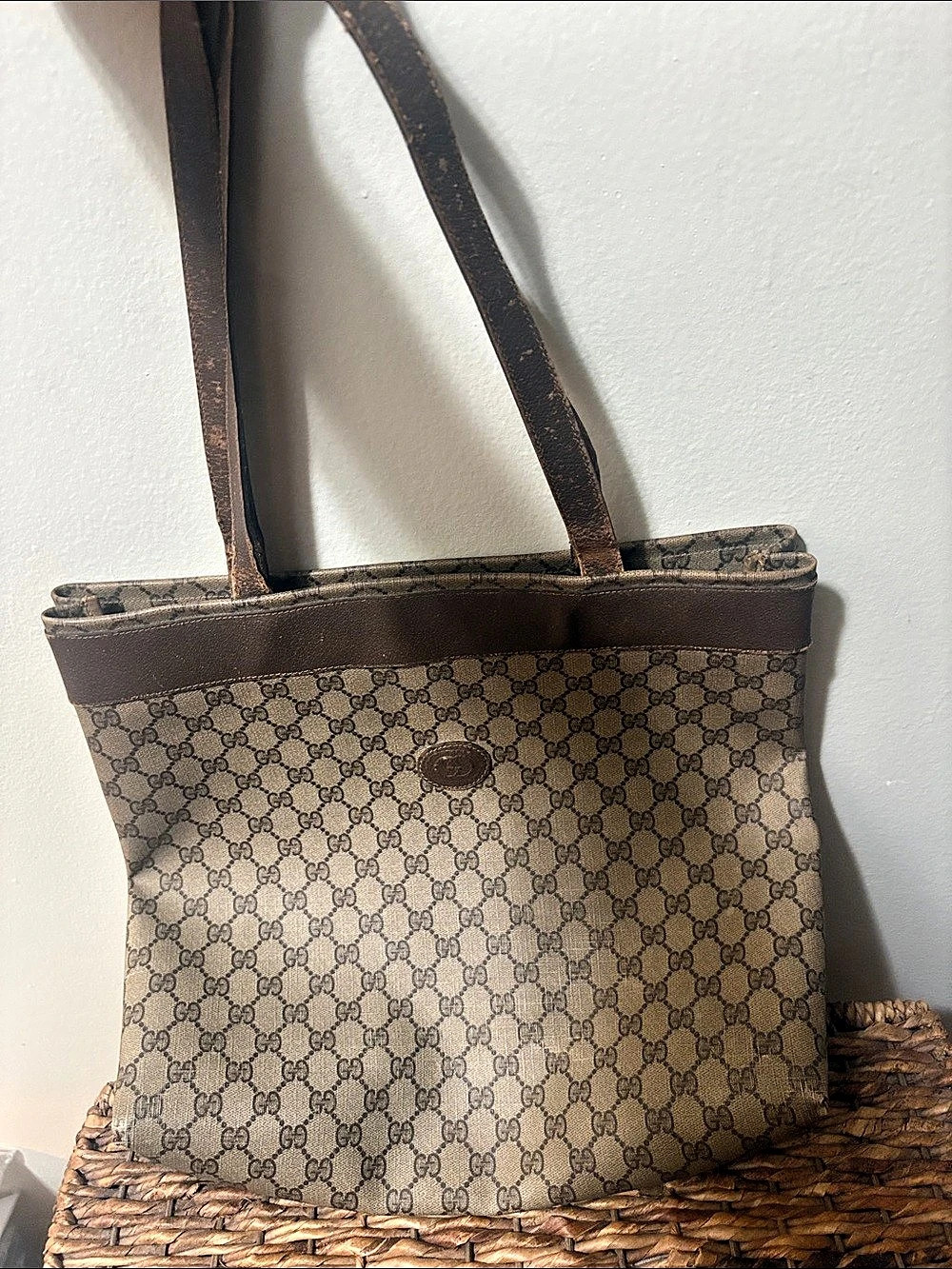 Gucci Monogram Tote in Brown with COA